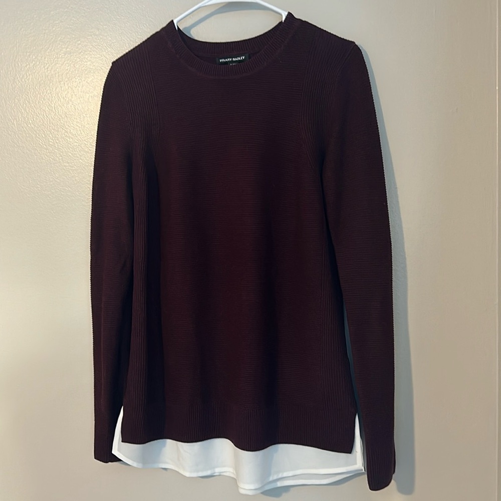 Women’s Burgandy Ribbed Sweater - Hilary Radley - Small